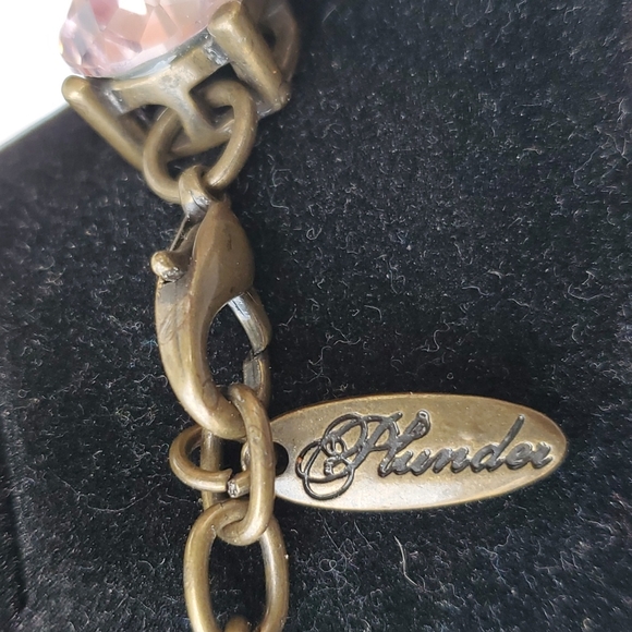 Vintage Sherry Renae Shiny Plunder 24 large pink rhinestones necklace & bracelet - Picture 8 of 15